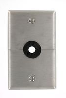 Leviton S751-N 1-Gang .625-Inch Hole Device Telephone/Cable Wallplate, Box Mount, Horizontal Split Plate, Stainless Steel