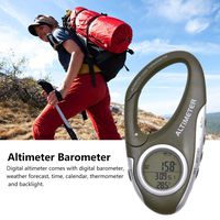 Per Multi-Function Altimeter Carabiner Shaped Thermometer Weather Monitor for Climbing Camping Outdoor Sports with Digital Barometer, Weather Forecast, Time, Calendar, Thermometer and Backlight