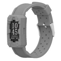 IMPAWFAN Silicone Watch Bands for Fitbit Charge 2, Adjustable Sport Replacement Wristbands with Air Holes, Waterproof Protective Case with Strap, Bracelet Band for Charge 2, Men and Women-Gray
