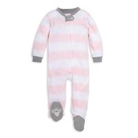 Burt's Bees Baby Unisex Baby Sleep & Play, Organic Pajamas, NB-9M One-Piece Zip Up Footed PJ Jumpsuit, Pink Stripes, 3-6 Months