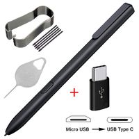 Bestdealing Stylus Touch S Pen Replacement for Samsung Galaxy Tab S3 9.7inch T820 T825 T827 SM-T820 SM-T825 SM-T825Y with Tips Nibs Tweezer Micro USB to Type C Adapter and Needle Repair Part (Black)