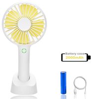 upHere Mini Handheld Fan Portable,Hand held Personal Fan Rechargeable Battery Operated Powered Cooling Desktop Electric Fan with Base,4 Modes for Home Office Table, Travel Outdoor-(White)