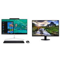 Acer Aspire Z24-890-UA91 AIO Desktop, 23.8 inches Full HD, 9th Gen Intel Core i5-9400T, 12GB DDR4, 512GB SSD, Wireless Keyboard and Mouse, Silver & SB220Q bi 21.5 inches Full HD (1920 x 1080) Monitor