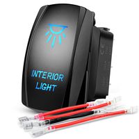 Nilight 90002B Interior Rocker Bar 5Pin Laser On/Off LED Light 20A/12V 10A/24V Switch Jumper Wires Set for Jeep Boat Trucks,2 Years Warranty