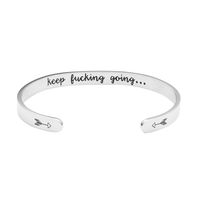 Joycuff Inspirational Bracelets Funny Gift for Her Friend Encouragement Jewelry Personalized Mantra Cuff Bangle Engraved Keep Funking Going Bracelets