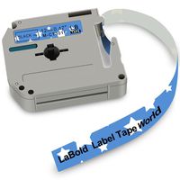M-K231 Label Tape, LaBold 2 Rolls Unique Design Cartoon Style Black on Little Star Compatible for Brother Non-Laminated M Series Labeling Tape MK-231 MK231 M231 12mm (0.47") X 8m (26.2')