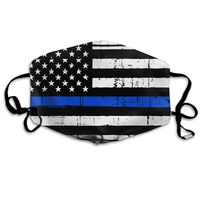 Thin Blue Line Flag USA Anti-dust Mouth Mask Face Masks Mouth Cover Man Woman