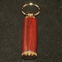 Pill Case Keychain in Bloodwood and 10k Gold