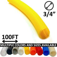Electriduct 3/4" Split Wire Loom Tubing Polyethylene Flexible Conduit (0.75 Inch ID) - Yellow - 100 Feet
