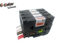 NANHUA 4 Pack Color Laminate Label Tapes Tze-231 Tze-431 Tze-232 Tze-834 Label Maker 12mm x 8m(Red Black Gold White) Compatible for Brother P-Touch