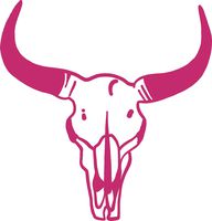 hBARSCI Cow Steer Skull Vinyl Decal - 5 Inches - for Cars, Trucks, Windows, Laptops, Tablets, Outdoor-Grade 2.5mil Thick Vinyl - Pink