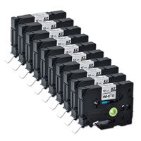 Compatible for Brother Tze231 0.47 Inch 26.2feet (12mm/8m) p Touch Laminated Black on White Standard Replace Waterproof Label Tape maker PT-H110/PT-D200/PT-D210/PT-D400/PT-D600/PT-1280/PT-1290(10PK)