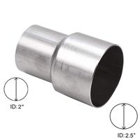BETTERCLOUD Universal 2" ID to 2.5" ID Exhaust Pipe Adapter Connector Reducer Mild Steel