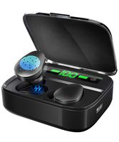 【Updated Version】 True Wireless Earbuds Bluetooth 5.0 in-Ear Wireless Earphone Microphone Noise Cancelling LED Battery Display Sport Headphones Waterproof with Charging Case