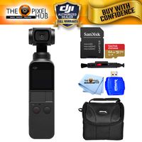 DJI Osmo Pocket Handheld Camera 3 Axis Gimbal Stabilizer 4K Accessory Bundle with 64GB Micro SD Card, Memory Card Reader, Gadget Bag, Cleaning Pen, Microfiber Cloth