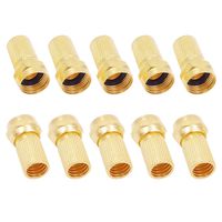 Fancasee (10 Pack Gold Plated) RG6 Compression Connectors 75 Ohm Screw F Type Coax Coaxial Adapter Plug Fitting for Digital Audio Video TV Satellite Antenna Cable Cord