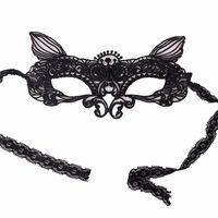 Face mask Shield Veil Guard Screen Domino False Front Women's Accessories Sexy Lace Cutout Black Eye Mask Queen Mask Black J
