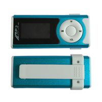 New Wayzon Mini Clip Metal Screen MP3 Music Media Player with Bulid-in Speaker + Earbud(Blue)