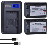 Batmax 2Packs NP-FH50 Battery + LCD USB Charger for Sony NP-FH30,NP-FH40,NP-FH50 H Series Batteries;Sony Alpha DSLR A230, DSLR A290, DSLR A330, DSLR A380, DSLR A390, Cyber-shot DSC-HX1 Handycams