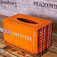 T-ZJHC Metal Crafts Creative Tray Container Container Tissue Box Shipping Freight Generation Handmade Metal, D30-66201-Yellow