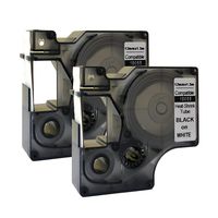 18055 S0718300 Black on White Heat-Shrink Tube Compatible for DYMO Rhino Pro IND Label Tape 1/2" x 5' 12mm x1.5m (2PK)