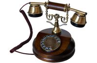 OPIS 1921 Cable - Model A - Antique Style Telephone with Wood and Metal Body, Functional Rotary dial and Classic Metal Bell