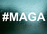 CRDesign Make America Great Again MAGA #MAGA Sticker Decal White Vinyl for Car SUV Truck Laptop Computer (Multiple Color Available) (White)