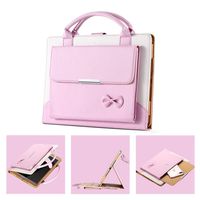 iPad Air 10.5" 3rd Gen Case 2019, elecfan PU Leather Smart Stand Case with Wallet File Business Pocket Lightweight Full Body Protection Handbag Fit for iPad Air 3 10.5" 2019/iPad Pro 10.5" 2017, Pink