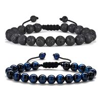 M MOOHAM for Mens Bracelet Beads - Natural Black Lava Rock Stone Mens Anxiety Bracelets, Adjustable Aromatherapy Essential Oil Diffuser Healing Bracelet Gifts Tech Gifts for Men Inspirational Gifts