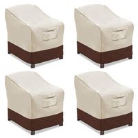 Vailge Patio Chair Covers, Lounge Deep Seat Cover, Heavy Duty and Waterproof Outdoor Lawn Patio Furniture Covers (4 Pack - Large, Beige & Brown)