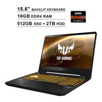 2019 Premium ASUS TUF 15.6 Inch FHD 1080p Gaming Laptop, AMD 4-Core Ryzen 5 3550H up to 3.7GHz, NVIDIA GeForce GTX 1050, 16GB DDR4 RAM, 512GB SSD (Boot) + 2TB HDD, Backlit KB, Windows 10, Black