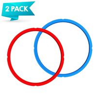 2 Pack Silicone Ring and Silicone Lid for Instant Pot, Lid Cover Fit Snugly for 5/6 Quart Instanpot Accessories, Easy Clean Perfect Accessory (Red/Blue)