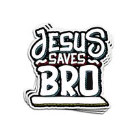 ViralTee 3 PCs Stickers Jesus Saves bro Funny Jesus 4 × 3 Inch Die-Cut Decals for Laptop Window