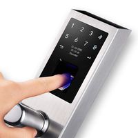 AIGURD Biometric Smart Fingerprint Door Lock Open Modes Switch OLED Panel Operation Perfect for Home Office 4 AA Batteries Required-Silver,Left Handed