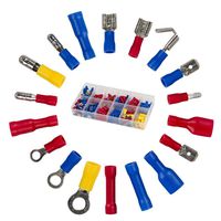 271pcs wire terminals crimp connectors,19 types insulated electrical cable Spade Set,color Red Yellow for 12 types 22-10 AWG US and EU standard,Copper PVC Tinplate