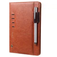 Galaxy Tab 10.1 Case,MeiLiio Protective Cover with Business Card Slot Pen Elastic Band PU Leather Smart Case Auto Sleep/Wake for Samsung Galaxy Tab A 10.1 SM-T580/SM-T585 Tablet (Brown)