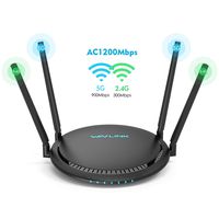 AC1200 Smart WiFi Router - WAVLINK 1200Mbps TouchLink Smart Dual Band Gigabit Wireless Internet Router,5Ghz + 2.4Ghz with 4x5dBi Omni Directional Antennas WiFi Router for Online Game&HD Video