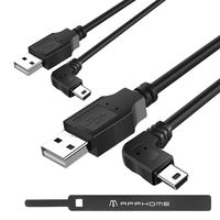 2-Pack 6.6ft Mini USB Charging Cable Compatible for Garmin Nuvi, APPHOME USB 2.0 A-Male to Mini-B Car Vehicle Cord Compatible for Garmin GPS Nuvi 200 57LM 67 C255 2539LMT 2597LMT Dashcam