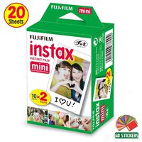 FujiFilm Instax Mini Instant Film 1 Pack - 20 Sheets + 60 Assorted Colorful Mini Photo Stickers for FujiFilm Instax Mini 9 / Mini 8 Cameras