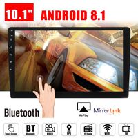 10.1" Android 8.1 Car GPS Double 2Din Quad Core 16GB Touch Screen in Dash Car Stereo Radio Navigation with Bluetooth GPS WiFi DAB OBD SWC Mirror Link Multimedia