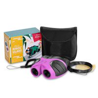 JRD&BS WINL Compact Binoculars for Children Toys,Small Binoculars for 4-9 Year Girls Outdoor Toys,Festival Gifts for 5-12 Year Old Girls Boys to Theater or Opera(Pink)