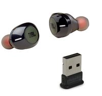 JBL Tune 120TWS True Wireless Bluetooth in-Ear Headphone Bundle with Plugable USB-BT4LE USB 2.0 Bluetooth Adapter - Green