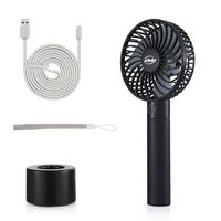 efluky Mini USB Portable Fan, Small Desk Fan, Personal Handheld Fan - Battery Operated Fan Removable 2600mAh Power Bank, 5 Speeds Adjustable, Black