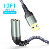AINOPE 10FT USB 3.0 Extension Cable Type A Male to Female Extension Cord Durable Braided Material 5Gbps Data Transfer Compatible with USB Keyboard,Mouse,Flash Drive, Hard Drive,Printer