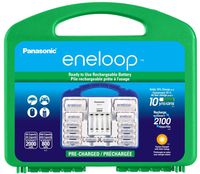 Panasonic KJ17MCC82A eneloop Power Pack, 8AA, 2AAA, 2 C Adapters, 2 D Adapters, Advanced Individual Battery Charger and Plastic Storage Case (case color may vary) (Renewed)
