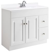 Design House 545095 Wyndham White Semi-Gloss Vanity Cabinet with 2-Doors and 2-Drawers, 36-Inches Wide by 21-Inches Deep by 31.5-Inches Tall