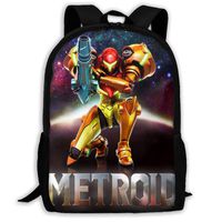 Metroid_Samus Warrior Backpack Shoulder Bag School Laptop Rucksack Daypack Knapsack Kids Adult Outdoor