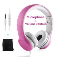 YUSONIC Kids Headphones,Volume Limiting Ear Foldable Small Kid Safe Headphones Toddlers headsets for School Boys Girls Children ipad Compatible （Pink