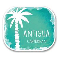 2 x 10cm/100mm Antigua Caribbean Vinyl SELF ADHESIVE STICKER Decal Laptop Travel Luggage Car iPad Sign Fun #6355