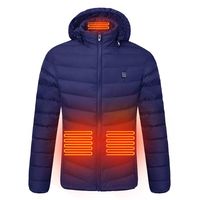 Briskorry Heated Coats USB Charging Electric Heated Jacket Washable for Men Outdoor Motorcycle Riding Hunting Ranger Blue